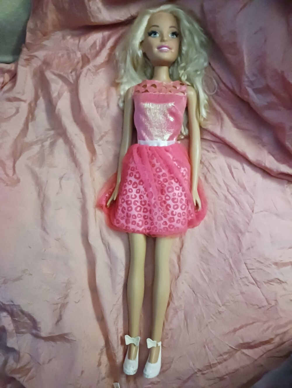Pink Fashion Barbie Doll in Pink Party Dress - Kids Toys
